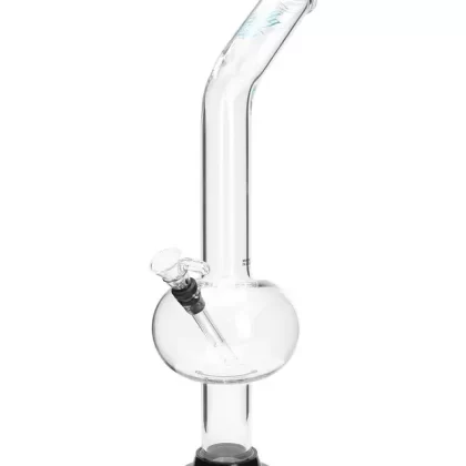 Glowfly Glass 18″ Bent Bubble Bong w/ Removable Base - Vape Store