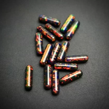 Black – Mini Opal Pillars (3X10mm) by Ruby Pearl Co.