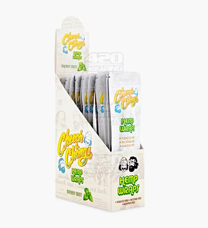 CHEECH & CHONG’S | ‘Retail Display’ Organic Hemp Wraps | 109mm – Merry Mint – 25 Count