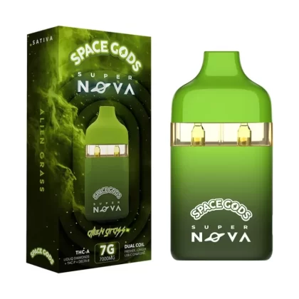 Space Gods Super Nova THCA Liquid Diamonds Dual Coil Disposable Vape Pens 7g