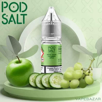 Pod Salt X Nikotinsalz Liquid – White Grape Cucumber Apple - Vapebazar