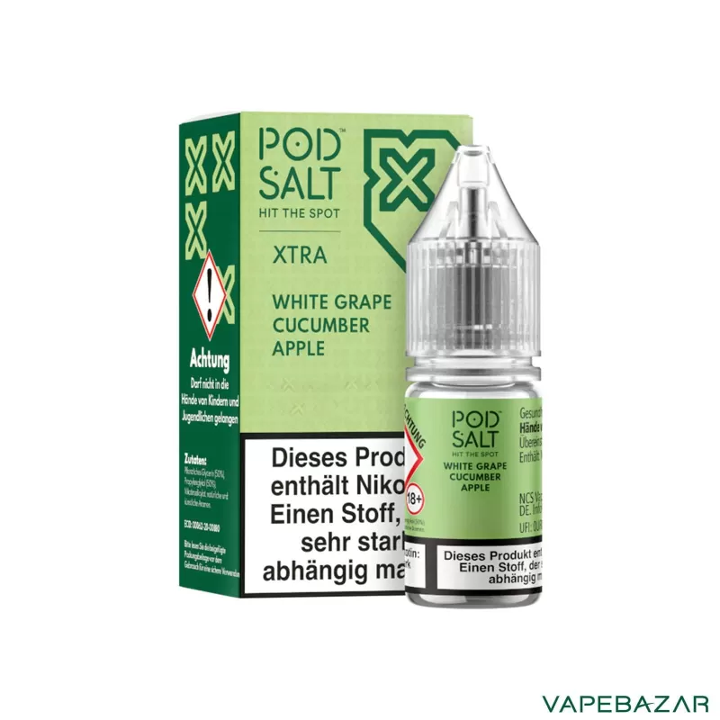 Pod Salt X Nikotinsalz Liquid – White Grape Cucumber Apple - Vapebazar - Image 3