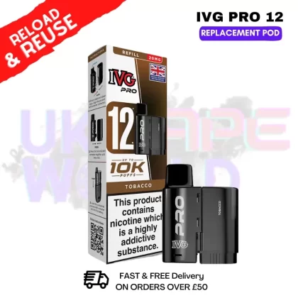 Tobacco IVG Pro 12 REFIL Pod Pack