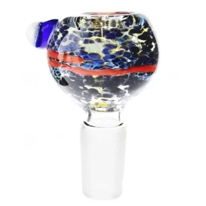 Bowl | Frit w/ Stripe Bowl | 14mm – Assorted Colors - Ejuicewarehouse