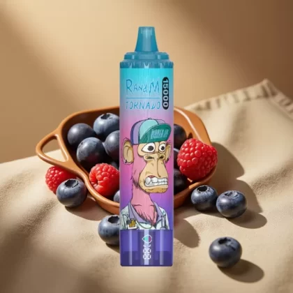 RandM Fumot Tornado 15000 Puffs Mesh Coil Disposable Vape Blueberry Raspberry