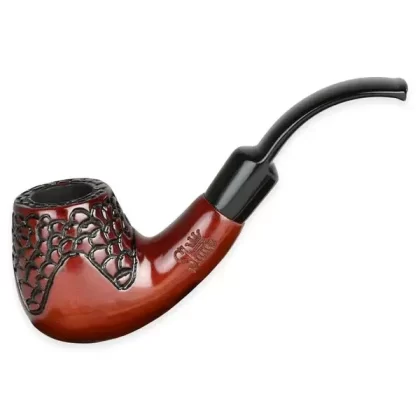 Pipe Pulsar Shire 5,5″ gravée en cerisier Brandy courbé - Default Title (59A7A4)