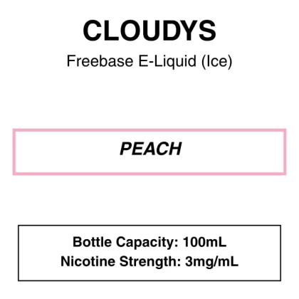 Peach – Cloudys Premium E- Liquid Freebase – 100mL - Vape Product; Vape Product