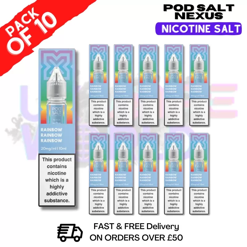 Rainbow Pod Salt Nexus Nic Salt Box Of 10