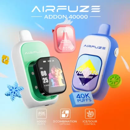 AIRFUZE Addon 40K Disposable Device - 40000 Puffs - Addon w/ Art Patch (10% Chance to Win Smartwatch) / Strawberry Banana (Ice Control)
