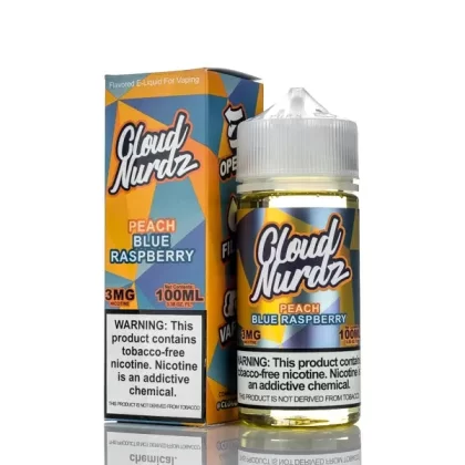 Cloud Nurdz E-Liquid Peach Blue Raspberry 100ml - Ejuicewarehouse