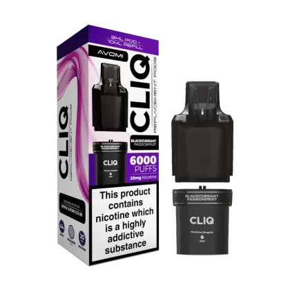 Blackcurrant Passionfruit Avomi Cliq 6000 Refill Pack - 20mg - Vape Product (A5D5CE)