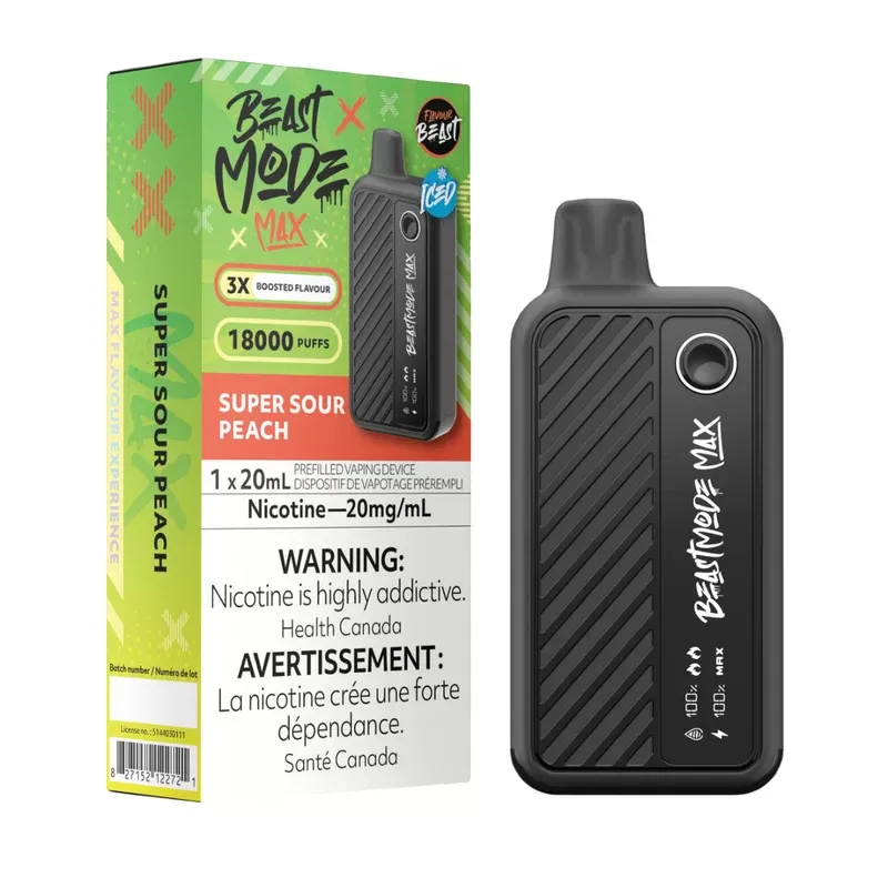 Flavour Beast – Beast Mode Max 18K Disposable Vape – Super Sour Peach Iced