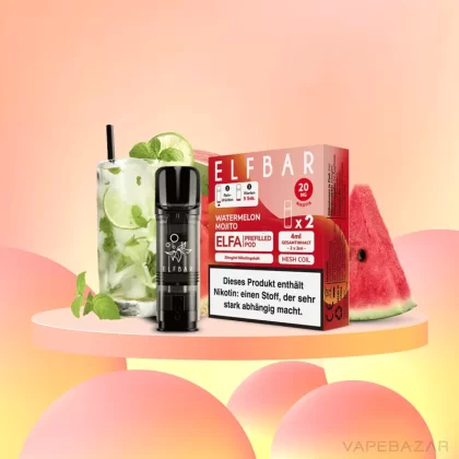 ELFBAR ELFA Pods Watermelon Mojito 20mg – 2er Pack - Elf Bar / Glycerin / Nikotinsalz / Cooling Agent / Propylenglykol / Aromastoffe