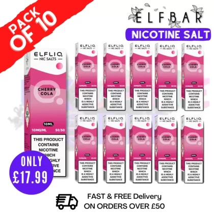 Cherry Cola ElfLiq Nic Salt BOX OF 10 – ONLY £17.99
