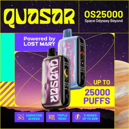 QUASAR OS25000 Powered By LOST MARY Disposable Device – 25000 Puffs - Watermelon LimeLight (Splatter Edition)