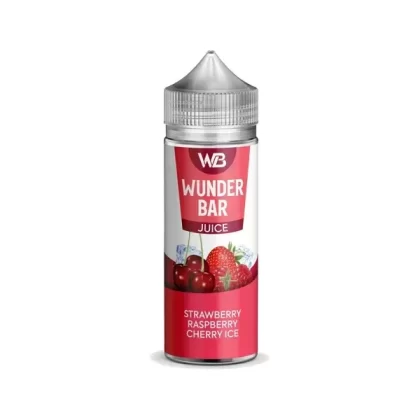 STRAWBERRY RASPBERRY CHERRY ICE E LIQUID WUNDER BAR JUICE BY KINGSTON 100ML 50VG
