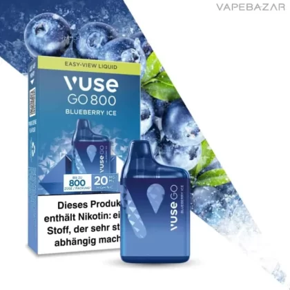 Vuse Go 800 – Blueberry Ice - pflanzliches Glycerin, Nikotin; 20mg/ml