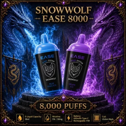 Snowwolf Ease 8000 - Black Mint / 0% - Vapeciga