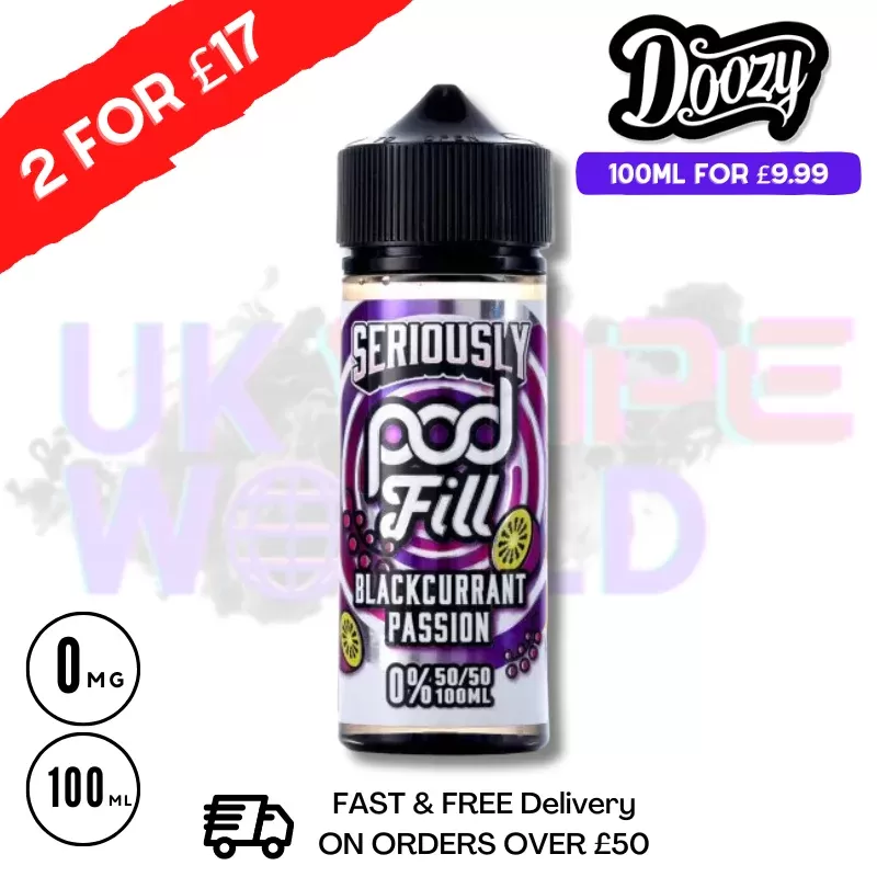 Blackcurrant Passion Seriously PodFill Shortfill Juice (NEW) 100ML Eliquid