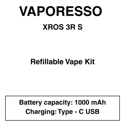Vaporessos – XROS 3R S – Refillable Starter Kit - Grey, Sky Blue