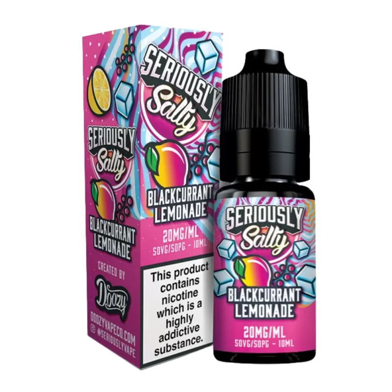 Blackcurrant Lemonade Nic Salt E-Liquid Seriously Salty Series by Doozy Vape Co (10ml) - 10mg