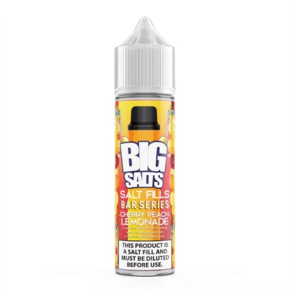 Big Salts Cherry Peach Lemonade – 60ml Salt Fills E Liquid - 5mg Nic Strength Including 3 x Blue Salt Shots, 10mg Nic Strength Including 3 x Pink Salt Shots