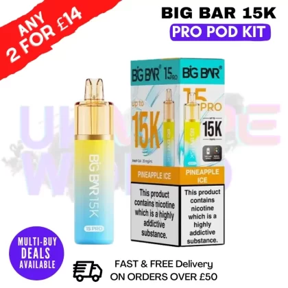 Pineapple ice Big Bar 15K Prefilled Pod Kit – £7.89