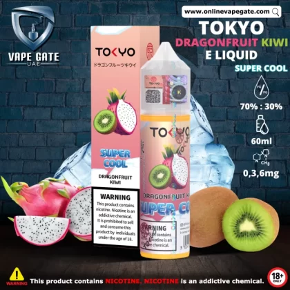 Tokyo Super Cool Dragonfruit Kiwi Eliquid 60ml - 3 mg / 60 ml