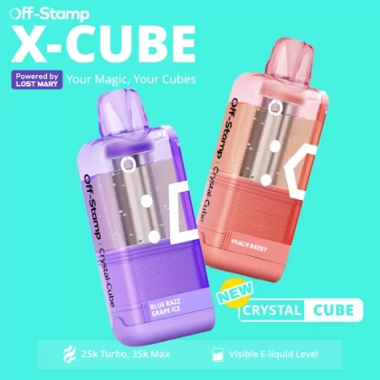 Made in Indonesia | Off-Stamp X-CUBE "Crystal Cube" 35K Disposable POD – 35,000 Puffs - Coffee