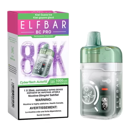 Elf Bar BC Pro 80K Disposable Vape Device - Kiwi Guava Ice 25ml - 20mg/ml