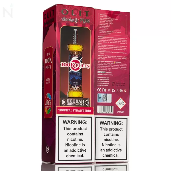 Olit Hookalit Plus 100K Puffs Disposable 3.5% Nic - Peach Ice - Image 2