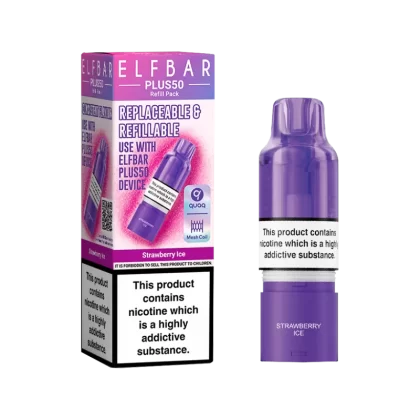 Strawberry Ice ElfBar Plus 50 Refill Pack - 20mg - Vape Product (26E843)