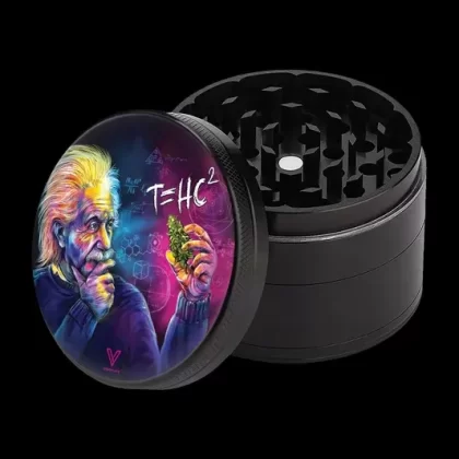 V Syndicate 4-Piece CleanCut Non-Stick Grinder - Size#55mm>63mm~Design#420 Rasta>Alice Mushroom>Cloud 9 Chameleon>High Voltage>Pussy Vinyl>Smoky Night>T=HC2 Einstein Black Hole>T=HC2 Einstei