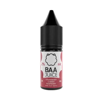 Strawberry Cherry Raspberry 10ml Nic Salt E-Liquid by Baa Juice