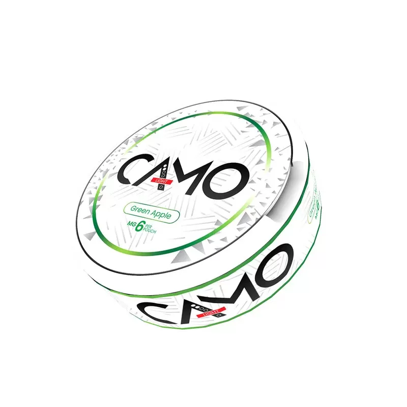 Camo Green Apple Nicotine Pouches – 20 Pouches - Strength#6mg>12mg>25mg (653B11) (653B11)