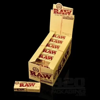 RAW Natural Perforated Gummed Tips 24/Box - Ejuicewarehouse