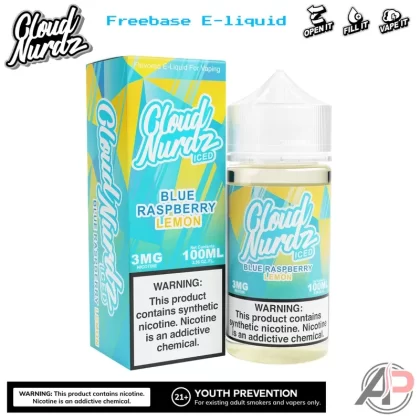 Cloud Nurdz Blue Raspberry Lemon Iced E-Liquid 100mL - 0mg – 100ml, 3MG/100ML