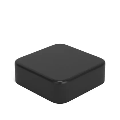 Child Resistant | Square Push Down & Turn Plastic Universal Caps w/ Foam Liner | 50mm – Matte Black – 80 Count
