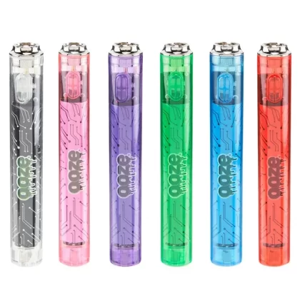 Ooze Slim Clear 510 Battery - Color#Atomic Pink>Panther Black>Ruby Red>Sapphire Blue>Slime Green>Ultra Purple