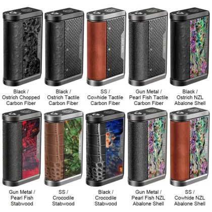 Lost Vape Centaurus DNA 250C Box Mod 200W - Black/Ostrich/Gold Chopped Carbon