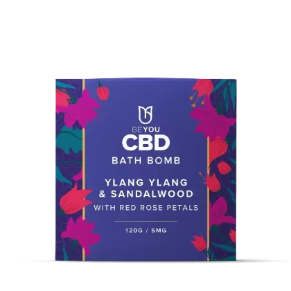 BeYou CBD Bath Bomb – Ylang Ylang & Sandalwood & with red rose petals - Vape Store