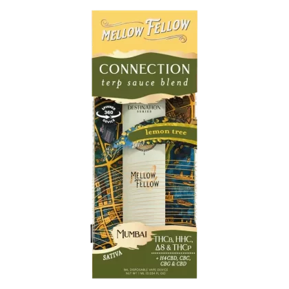 Mellow Fellow Connection Blend – Terp Sauce 1ml Disposable Spinner Vape – Lemon Tree (Sativa)