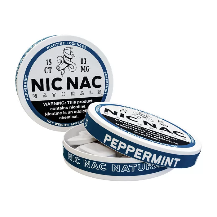 Nic Nac Peppermint Nicotine Lozenges - 20 per can - 6 mg - Image 2