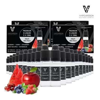 Vapoursson e-Liquid – Mixed Fruit 0mg 10ml Bottle x 25 Pack | Cigee