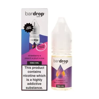 Strawberry Peach Plum Ice Nic Salt E-Liquid by Bar Drop - Vape Product, Vape Product