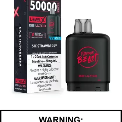 Sic Strawberry Iced Flavour Beast Level X Ultra Pods