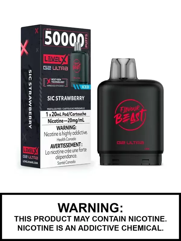 Sic Strawberry Iced Flavour Beast Level X Ultra Pods