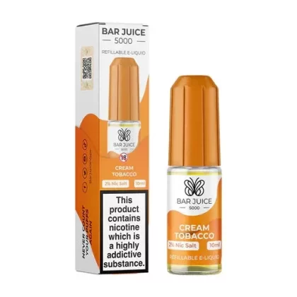 Bar Juice 5000 Cream Tobacco Nic Salt Vape juice 10ml - Nicotine Strength#10mg>20MG