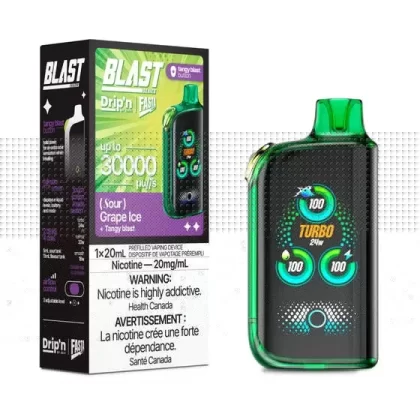 Drip’n Fasta Blast Disposable Vape – 30K Puffs – Grape Ice Sour