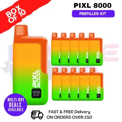 Sour Pineapple Mango Pixl 8000 Kits Box Of 10